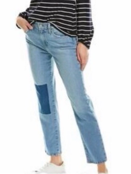 Nwt Joe's Jeans Lara Mid Rise Straight Ankle Nishan Patchwork Denim Jean Size 30